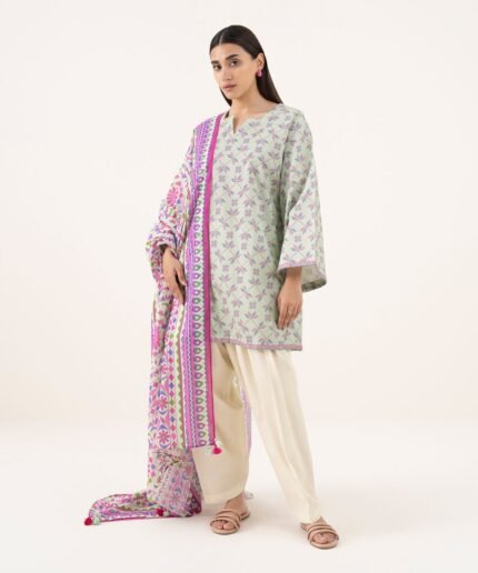Cotton Printed Multi 2 Piece Suit