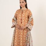 Lawn Printed Rust 3 Piece Suit