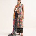 Cotton Printed Black Trousers Fabric