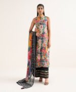 Cotton Printed Black Trousers Fabric