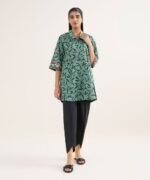 Lawn Printed Green Shirt - Image 2