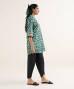 Lawn Printed Green Shirt - Image 3