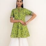 Cotton Printed Green Shirt