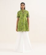 Cotton Printed Green Shirt - Image 2