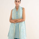 Lawn Printed Blue 3 Piece Suit