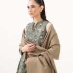 Khaddar Printed Green 3 Piece Suit