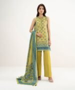 Zari Lawn Yellow Printed 3 Piece Suit - Image 2
