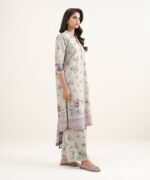 Zari Lawn Printed Purple 3 Piece Suit - Image 3
