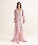 Lawn Embroidered Pink  3 Piece Suit - Image 2