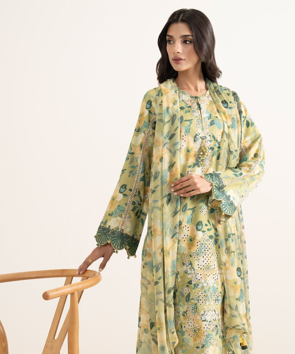 0U3PERND05AT_2-1.jpg Lawn Embroidered Multi 3 Piece Suit - Image 1