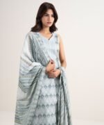 Lawn Grey Embroidered 3 Piece Suit