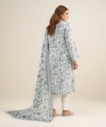Lawn Embroidered Teal Blue and Off white 2 Piece Suit - Image 3