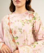 Lawn Embroidered Tea Pink 2 Piece Suit - Image 4