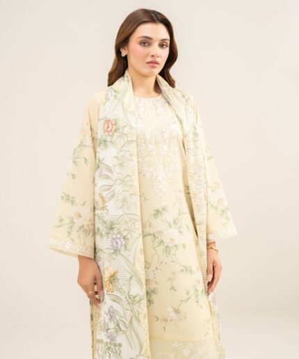 Lawn Embroidered Light Yellow 2 Piece Suit
