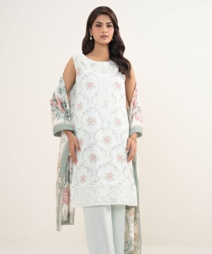 Lawn Embroidered Aqua 2 Piece Suit
