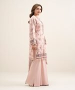 Cotton Viscose Embroidered Pink 3 Piece Suit - Image 2