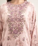 Cotton Viscose Embroidered Pink 3 Piece Suit - Image 4