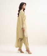 Cotton Net Embroidered Green 3 Piece Suit - Image 3
