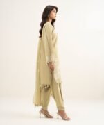 Cotton Net Embroidered Green 3 Piece Suit - Image 3
