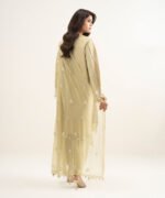 Cotton Net Embroidered Green 3 Piece Suit - Image 4