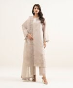 Lawn Embroidered Light Tea Pink 3 Piece Suit - Image 2
