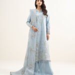 Lawn Embroidered ice Blue 3 Piece Suit