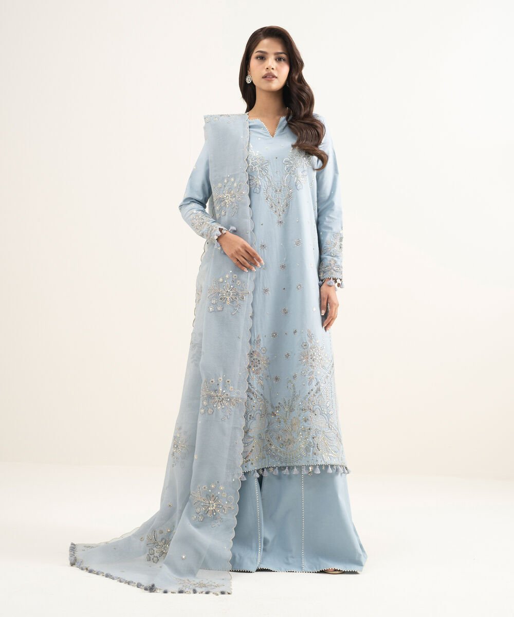 3FELXS26V138_2-1.jpg Lawn Embroidered Ice Blue 3 Piece Suit - Image 1