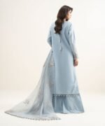 Lawn Embroidered ice Blue 3 Piece Suit - Image 3