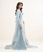 Lawn Embroidered Ice Blue 3 Piece Suit - Image 2