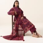 Lawn Printed Purple 3 Piece Suit