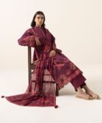 Lawn Printed Purple 3 Piece Suit