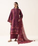 Lawn Printed Purple 3 Piece Suit - Image 2