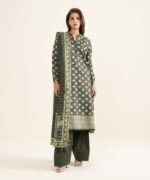 Lawn Printed Brown 3 Piece Suit - Image 2