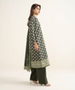 Zari Lawn Printed Brown 3 Piece Suit - Image 3