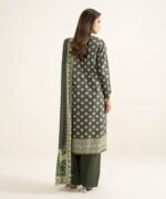 Zari Lawn Printed Brown 3 Piece Suit - Image 4
