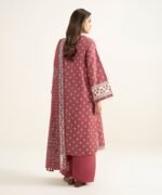 Zari Lawn Printed Pink 3 Piece Suit - Image 4