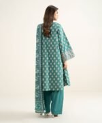 Zari Lawn Printed Green 3 Piece Suit - Image 4