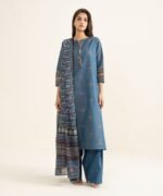 Zari Lawn Printed Blue 3 Piece Suit - Image 2
