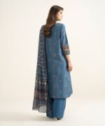 Zari Lawn Printed Blue 3 Piece Suit - Image 4