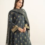 Lawn Printed Black 3 Piece Suit