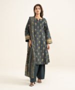 Lawn Printed Black 3 Piece Suit - Image 2