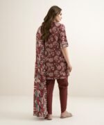 Lawn Printed Red 3 Piece Suit - Image 4
