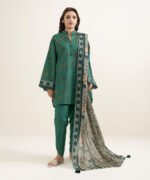 Lawn Printed Green 3 Piece Suit - Image 2