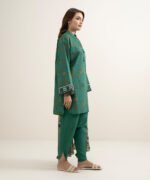 Lawn Printed Green 3 Piece Suit - Image 3