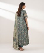 Lawn Printed Green 3 Piece Suit - Image 3