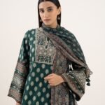 Light Linen Printed Green 3 Piece Suit