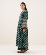 Light Linen Printed Green 3 Piece Suit - Image 3