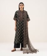 Light Linen Printed Grey 3 Piece Suit - Image 2