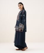 Light Linen Printed Blue 3 Piece Suit - Image 2