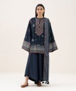 Light Linen Printed Blue 3 Piece Suit - Image 4